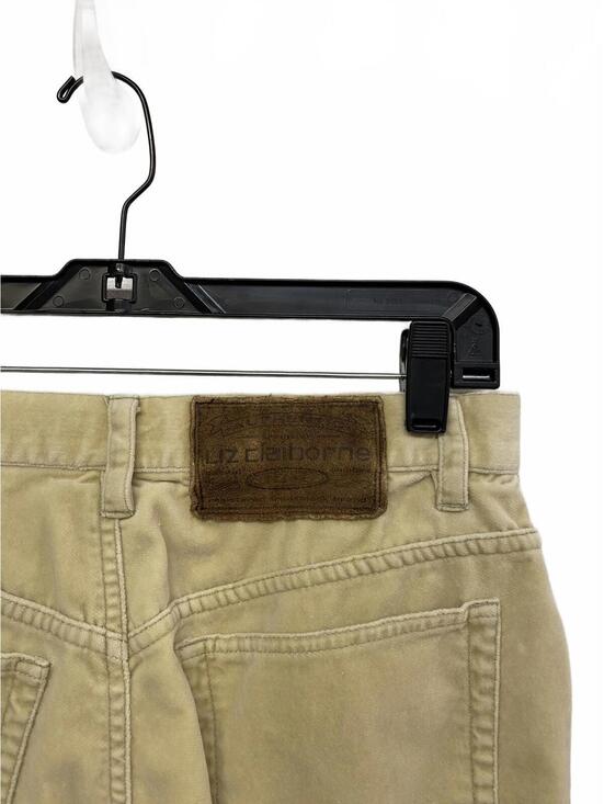 Vintage 90s Liz Claiborne Yellow Tan Velvet Soft Chamois Cotton Pants Size 8 28” - Picture 3 of 7